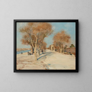 Jean Franois Raffalli - Bord de Seine la route ensoleille.webp