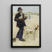 Mann beim Spaziergang mit Hunden - Jean François Raffaëlli — gerahmtes Bild an der Wand