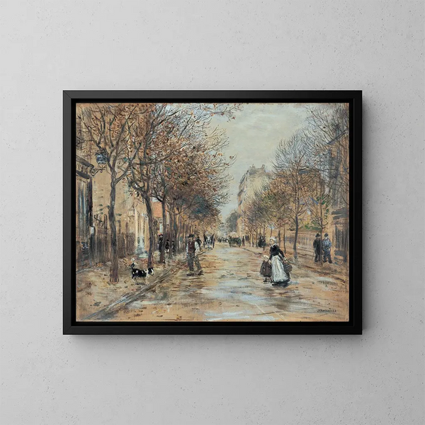 Straße in Asnières - Jean François Raffaëlli — gerahmtes Bild an der Wand