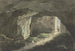 Ein Maler geht mit seinem Zeichenbrett in einer Höhle, die durch eine massive Tür verschlossen ist - Jean Grandjean — Ansicht des Kunstwerks