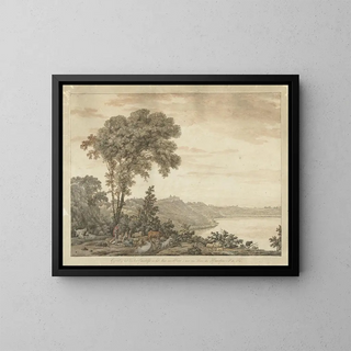 Jean Grandjean - Gezicht op Castel Gandolfo en het meer van Albano.webp