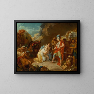 David und Abigail - Jean Pierre Saint-Ours — gerahmtes Bild an der Wand