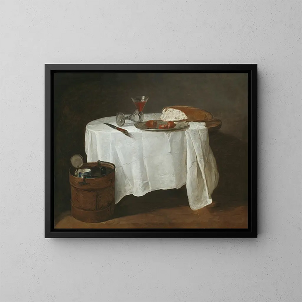 Die weiße Tischdecke - Jean Siméon Chardin — gerahmtes Bild an der Wand