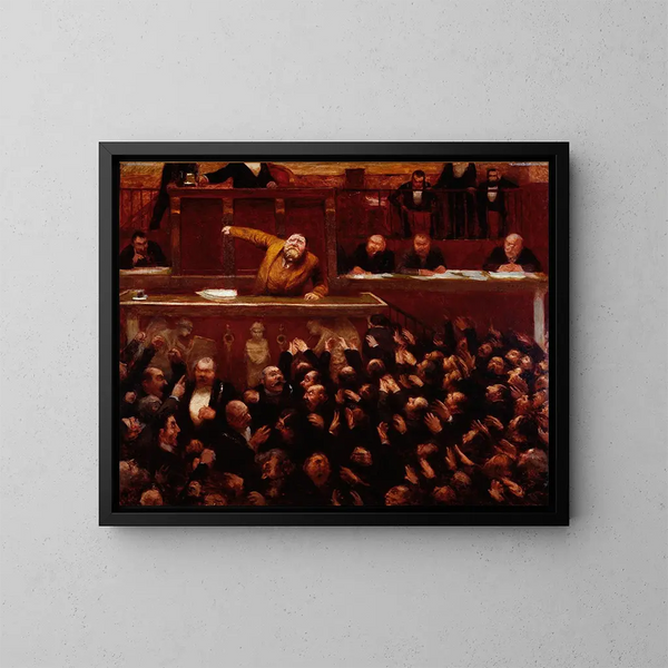 La tribune de la Chambre des députés - Jean Veber — gerahmtes Bild an der Wand