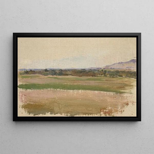 Landschaft mit Bergen - Jeanne Jégou-Cadart — gerahmtes Bild an der Wand