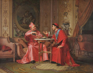 Jehan Georges Vibert - Cardinals Friendly Chat.webp