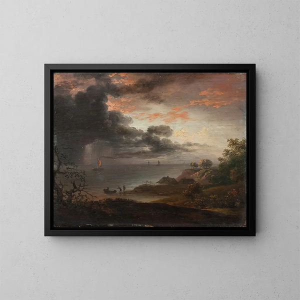 Regensturm, der ins Meer fällt - Jens Juel — gerahmtes Bild an der Wand