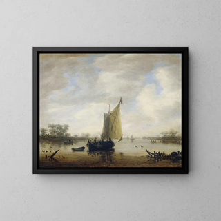 Blick auf den Fluss - Jeronymus van Diest II — gerahmtes Bild an der Wand