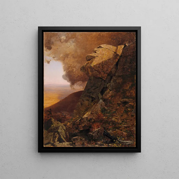 Eine Klippe in den Katskills - Jervis McEntee — gerahmtes Bild an der Wand