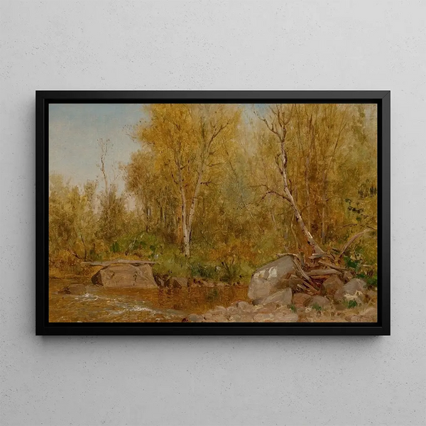 Ruisseau Sablonneux, Bois du Maine - Jervis McEntee — gerahmtes Bild an der Wand
