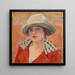 Junge Frau mit weißem Hut oder Kopfstudie - Pierre Bonnard — gerahmtes Bild an der Wand
