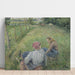 Reproduktion des Gemäldes Junge Bäuerinnen ruhen sich auf den Feldern bei Pontoise aus - Camille Pissarro