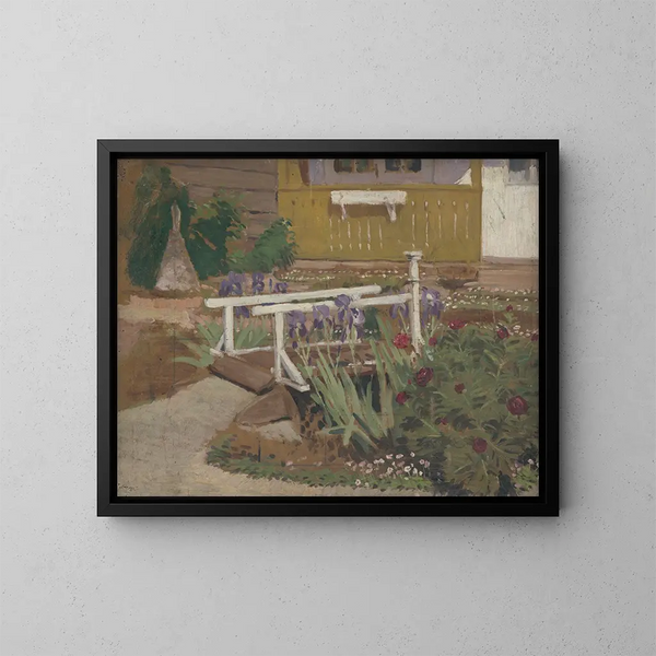 Garten des Künstlers - John Thain — gerahmtes Bild an der Wand