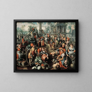 Joachim Beuckelaer - Market Scene Ecce Homo the Flagellation and the Carrying of the Cross.webp