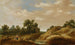 Landschafts-Gemälde mit Dünen, einer Bäuerin und einem Kind auf einem Weg, Bauernhöfe im Hintergrund - Joachim Govertsz Camphuysen — Ansicht des Kunstwerks
