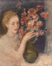 Mädchen an einem Tisch mit Blumen - Joachim Weingart — Ansicht des Kunstwerks