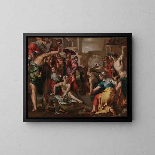 Die Auferstehung Lazares - Joachim Wtewael — gerahmtes Bild an der Wand