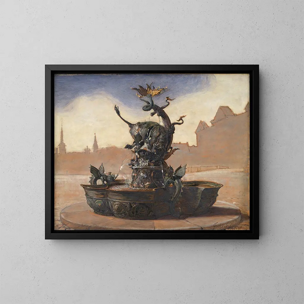 Skizze für Dragespringvandet, den Drachenbrunnen - Joakim Skovgaard — gerahmtes Bild an der Wand