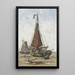 Fischerboot mit Bug auf dem Strand - Joannes Barnardus Antonius Maria Westerwoudt — gerahmtes Bild an der Wand