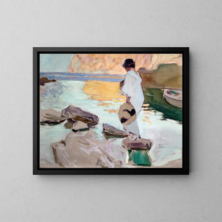 Elena in Cala de San Vicente - Joaquín Sorolla — gerahmtes Bild an der Wand