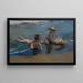 Kinder spielen am Strand - Joaquín Sorolla — gerahmtes Bild an der Wand