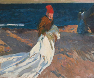 Ramassant la voile, plage de Valence - Joaquín Sorolla — Ansicht des Kunstwerks
