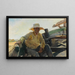 Altes Fischermädchen in einem Boot - Joaquín Sorolla — gerahmtes Bild an der Wand