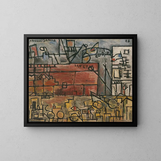 Joaqun TorresGarca - Port gris au bateau rose.webp