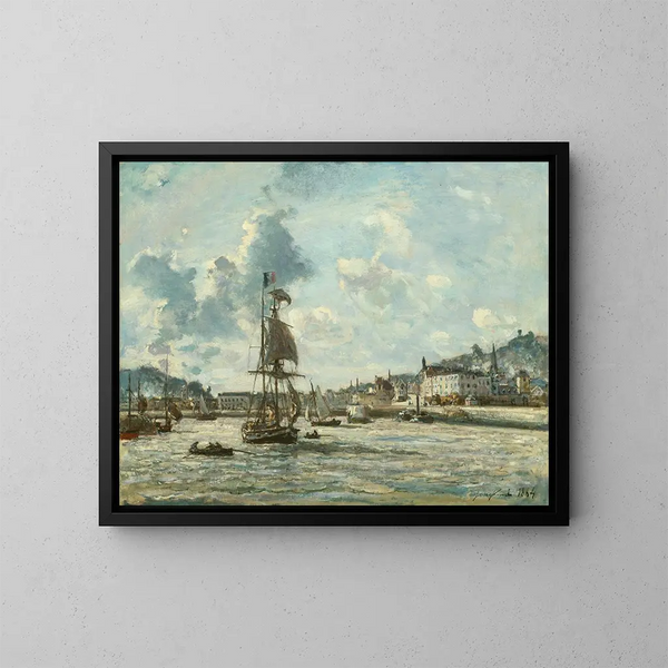 Eingang des Hafens von Honfleur - Johan Barthold Jongkind — gerahmtes Bild an der Wand