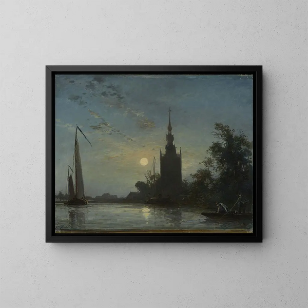 L'église d'Overschie - Johan Barthold Jongkind — gerahmtes Bild an der Wand