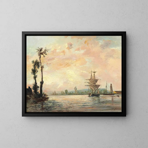 Die Seine bei Rouen - Johan Barthold Jongkind — gerahmtes Bild an der Wand