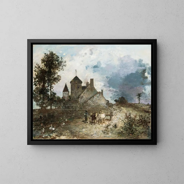 Le Château Nivre - Johan Barthold Jongkind — gerahmtes Bild an der Wand