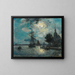 Der Hafen von Dordrecht im Mondschein - Johan Barthold Jongkind — gerahmtes Bild an der Wand