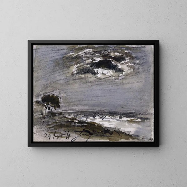 Marine-Gemälde bei rauer See - Johan Barthold Jongkind — gerahmtes Bild an der Wand