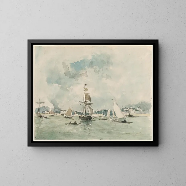 Der Hafen von Honfleur - Johan Barthold Jongkind — gerahmtes Bild an der Wand