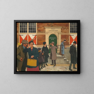 Die Tür von Doovenman - Johan Braakensiek — gerahmtes Bild an der Wand
