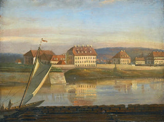 Johan Christian Dahl - View Over The Elbe And The Barracks.webp