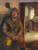 Innenaufnahme mit einem Fischer - Johan Christopher Schlichtkrull — Ansicht des Kunstwerks