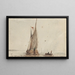Chaloupe près d'un voilier sur l'eau - Johan Conrad Greive — gerahmtes Bild an der Wand