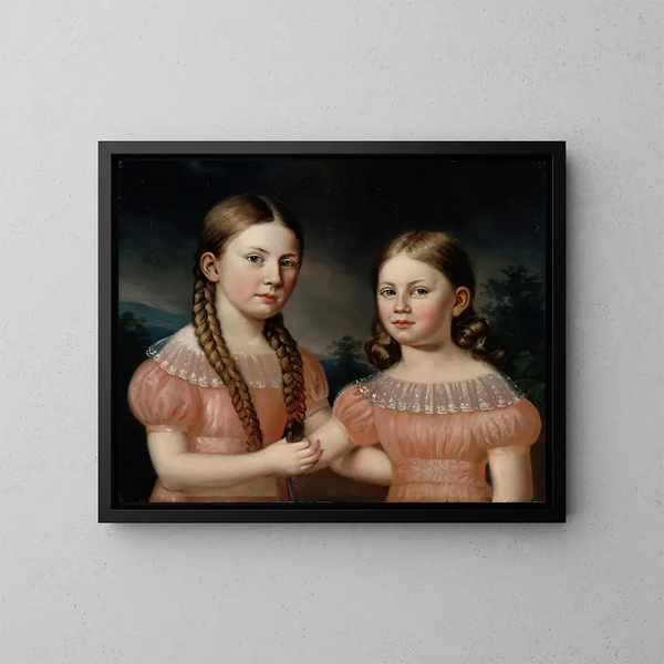 Jacobina und Helena Simelius - Johan Erik Lindh — gerahmtes Bild an der Wand