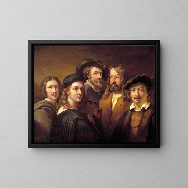 Rafael, Rembrandt, Nicolas Poussin, Albrecht Dürer und Pierre-Paul Rubens - Johan Gustaf Sandberg — gerahmtes Bild an der Wand