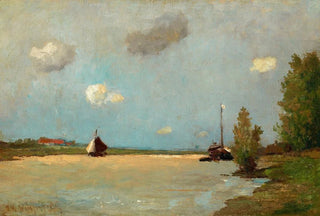 Johan Hendrik Weissenbruch - Dutch Landscape with Boats.webp