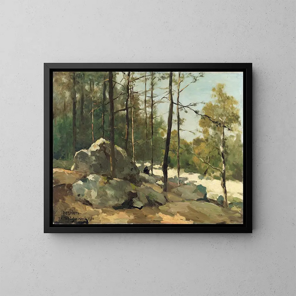 Vue boisée près de Barbizon - Johan Hendrik Weissenbruch — gerahmtes Bild an der Wand