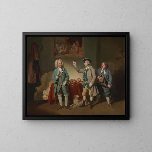 John Beard und John Dunstall in L'amour dans un village - Johan Joseph Zoffany — gerahmtes Bild an der Wand