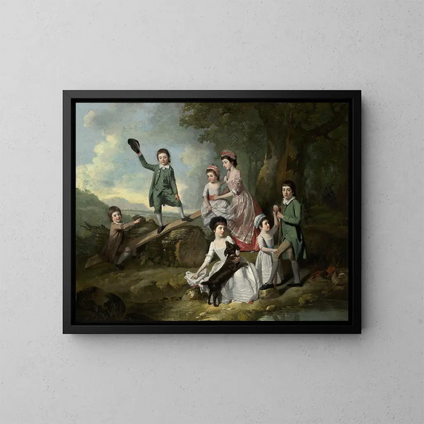 Les enfants Lavie - Johan Joseph Zoffany — gerahmtes Bild an der Wand