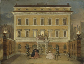 Johan Pasch the elder - Monkeys Acting in front of the Governors House Stockholm.webp