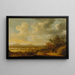 Flusslandschaft am Abend mit Wanderern in Ruhe - Johan Pietersz Schoeff — gerahmtes Bild an der Wand