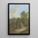 Blick auf eine Burgruine im Vordergrund ein Hirte mit Herde - Johann Albrecht Friedrich Rauscher — gerahmtes Bild an der Wand
