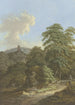 Blick auf eine Burgruine im Vordergrund ein Hirte mit Herde - Johann Albrecht Friedrich Rauscher — Ansicht des Kunstwerks