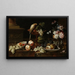 Stillleben mit Blumen und Früchten, einem Papagei und verschiedenen Insekten auf einem Sims - Johann Amandus Winck — gerahmtes Bild an der Wand